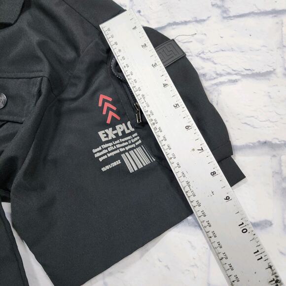 GTL4 MENS SIZE S Black Button Front Short Sleeve Mesh Zip Pocket Military - Picture 8 of 12